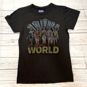 Junk Food It’s a Girl’s World Graphic Tee Shirt Marvel DC Comics